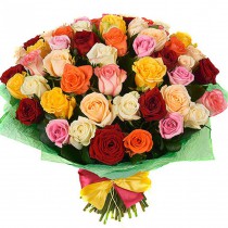 Bouquet of 51 Colorful Roses