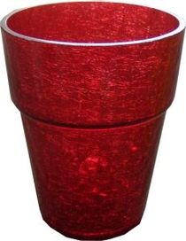 Red transparent flower pot